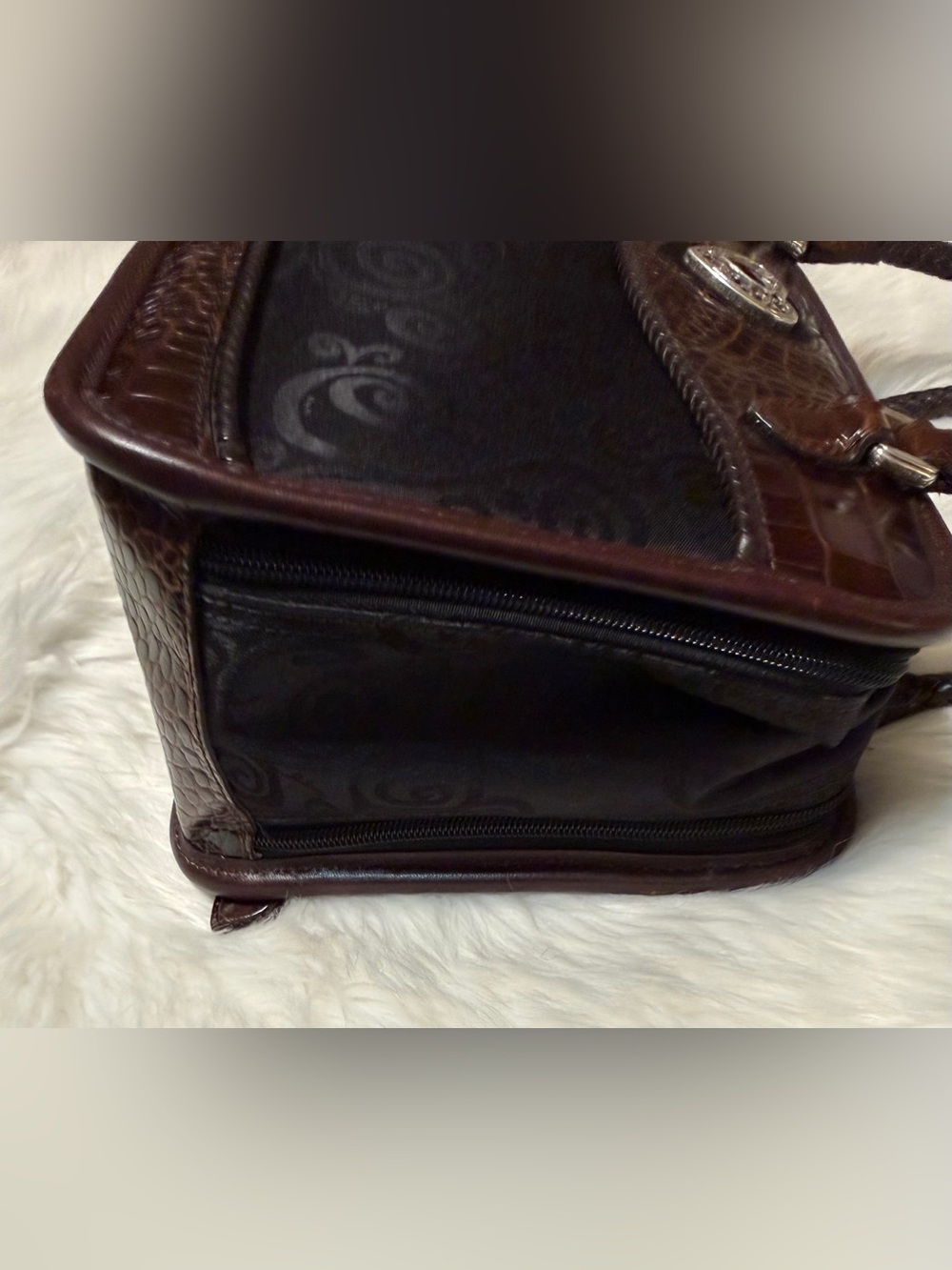 Brighton Vintage Discontinued Lansky Travel Cosmetic Heart Accent Bag - Picture 6 of 14